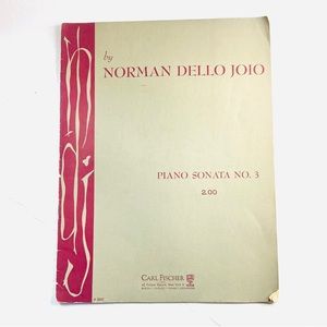 Vintage Norman Dellow Joio Piano Sonata 3 Sheet Music Carl Fischer
